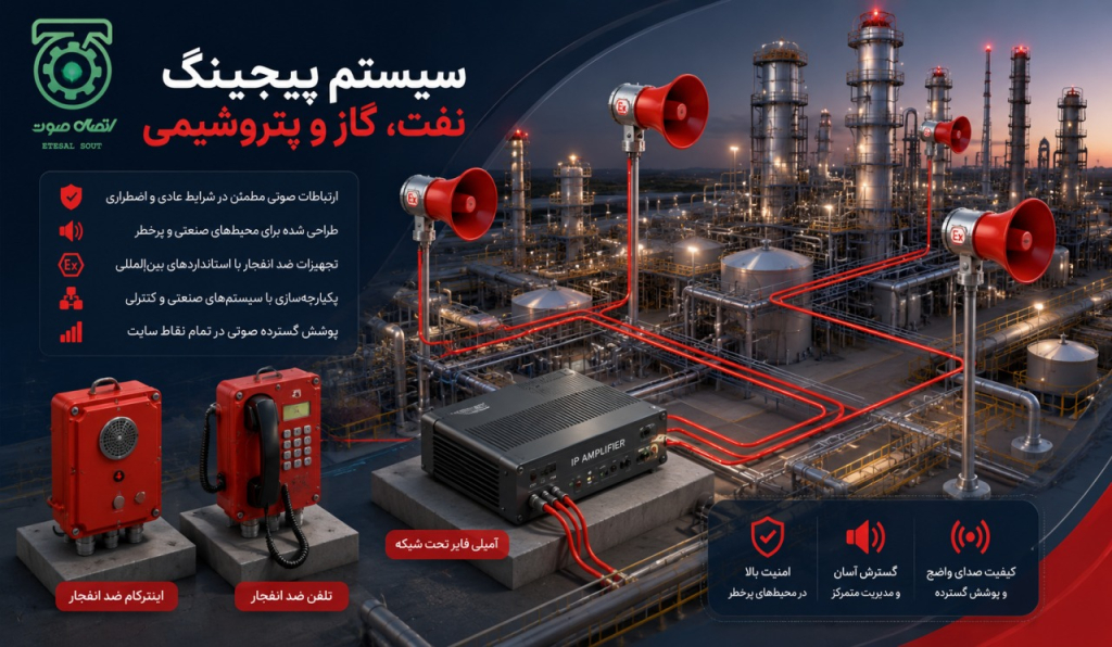 سیستم پیجینگ نفت، گاز و پتروشیمی (PAGA) | راهنمای جامع طراحی، تجهیزات و استانداردها